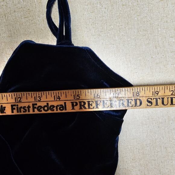 Toxik3 Womens Jumpsuit Large Velvet Y2K Royal Blue Holiday Skinny Fit Catsuit - Picture 8 of 9